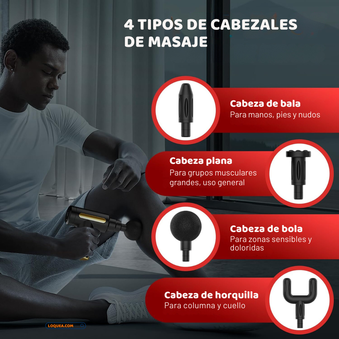 Pistola de Masaje Muscular – Set de 5 Piezas para Alivio y Relajación